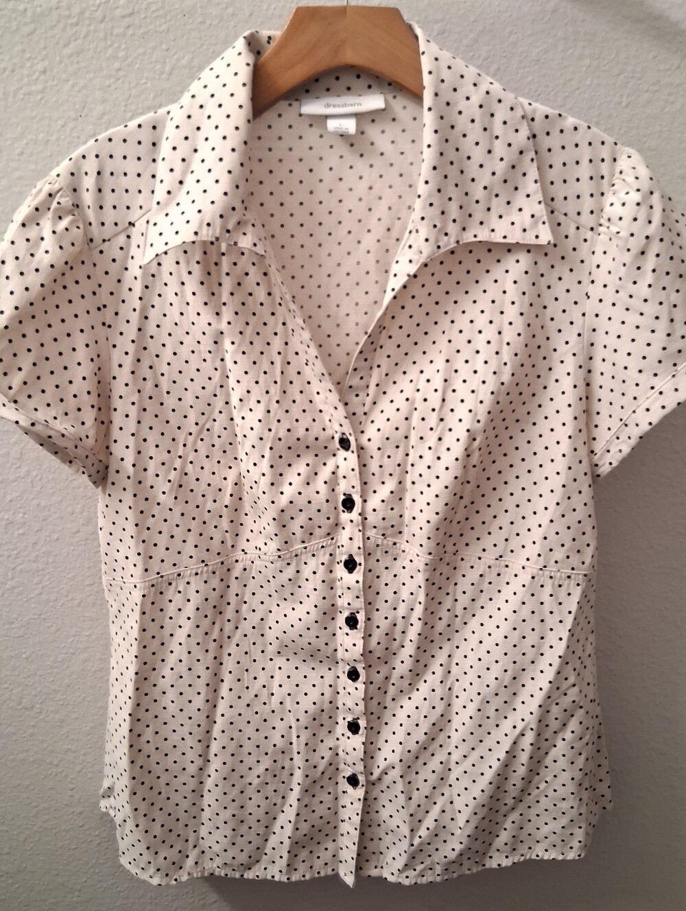 Dressbarn Polka Dot Blouse Large
